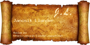 Jancsik Liander névjegykártya